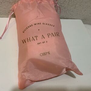 Odeme What A Pair Silicone Pink Wine Glasses Set of 2